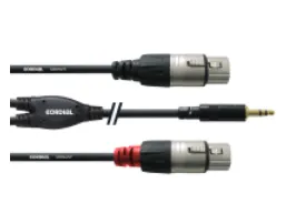 Cordial CFY 1.8 WFF, 3.5mm, Hankjønn, 2 x XLR, Hunkjønn, 1,8 m, Sort