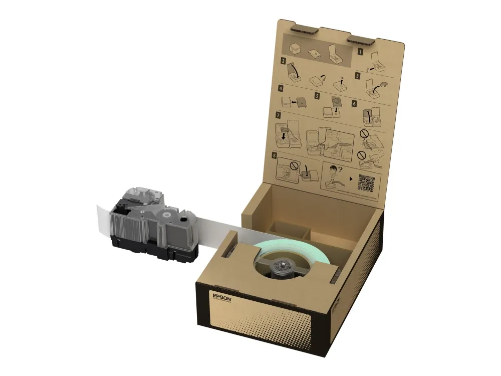 Epson BR-PT50WB-E - Svart på hvitt - Rull (5 cm x 45 m) 1 kassett(er) varmekrympende rørtape - for LabelWorks LW-Z5000BE, LW-Z5010BE, LW-Z5010BE AZ, LW-Z5010BE QZ
