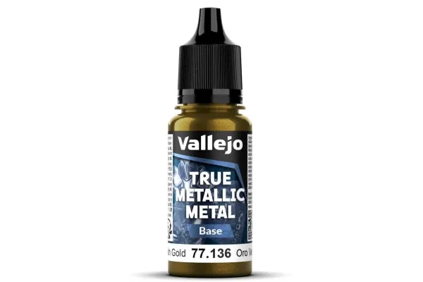 Vallejo 77.136 True Metallic Metal Base Greenish Gold (18 ml)