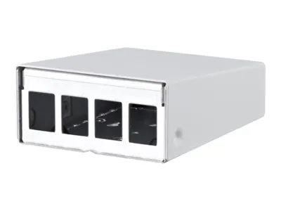 Metz Connect - Utgangshus med overflatemontering - unequipped - veggmonterbar, DIN-skinnemonterbar - ren hvit, RAL 9010 - 4 porter