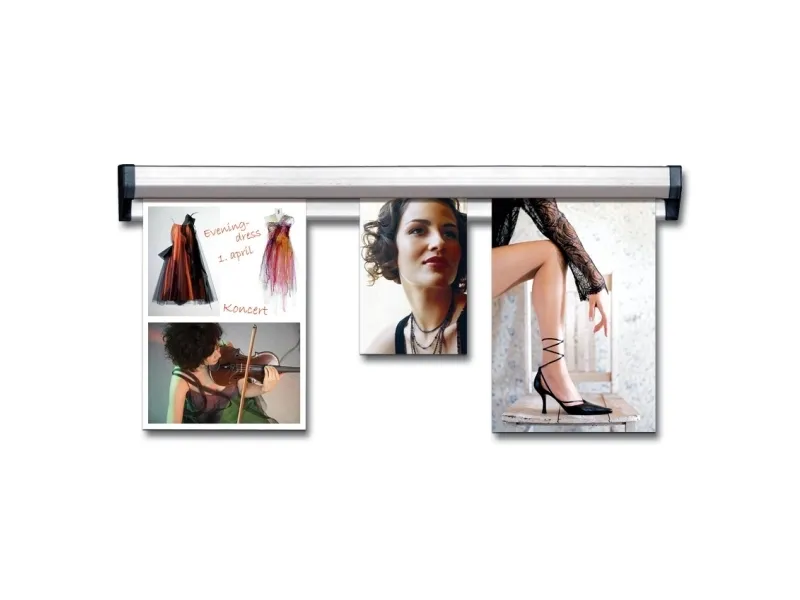 Ophængsskinne TWIN Memo Rail - 100 cm alu
