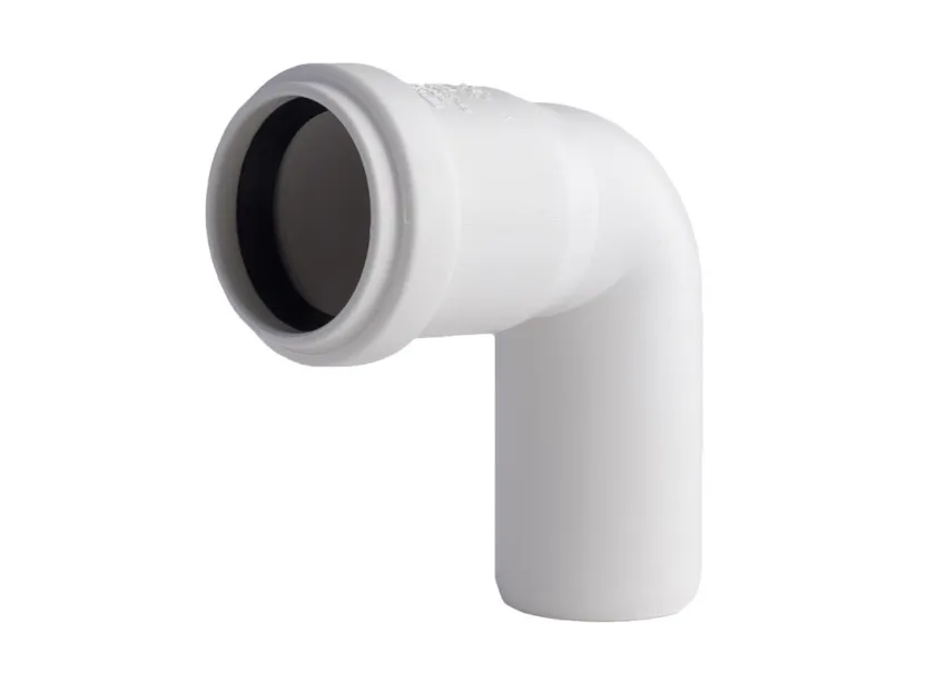 HTP bøjning 88 grader 32 mm med 1 muffe hvid
