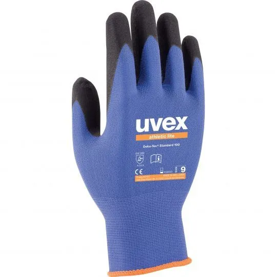 Uvex 60027, Verkstedhansker, Antrasitt, Blå, Voksen, Voksen, Unisex, 1 stykker