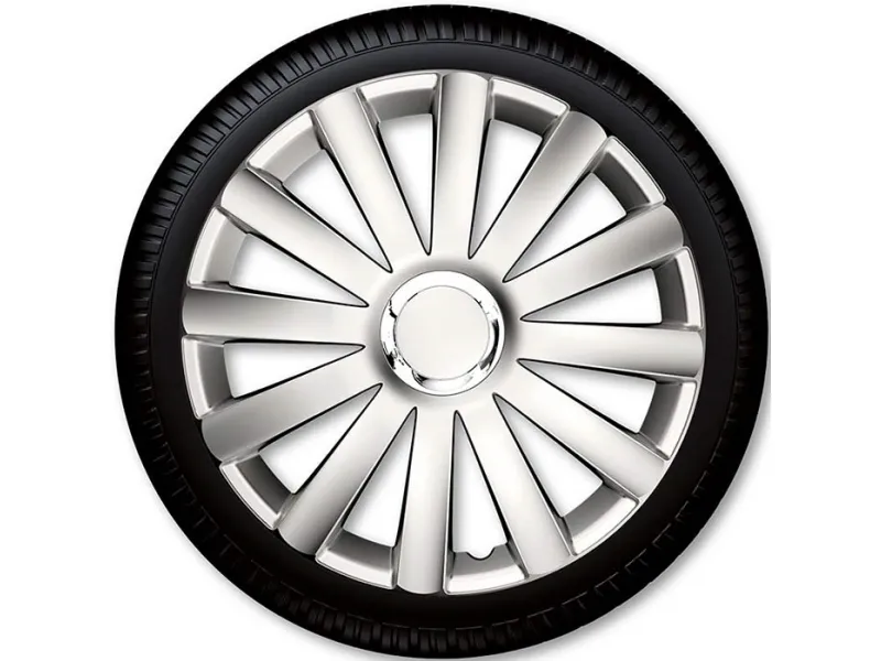 14 Spyder Pro silver hjulkapselsæt