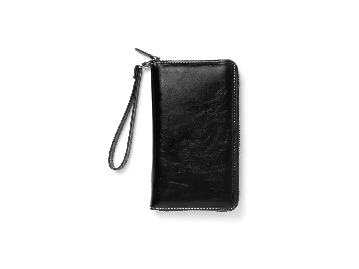 Filofax Malden Ringperm Personal Compact Zip Wrist Strap Black
