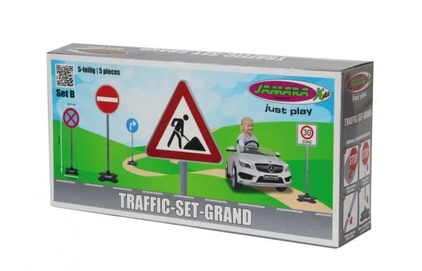 Jamara 460293, Leke Trafikkskilt Sett, 3 år, Plast, Sort, Blå, Grå, Rød, Hvit