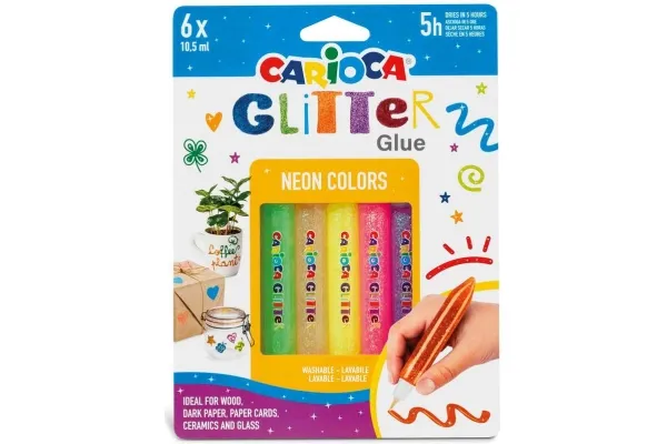 Glitterlim 10,5 ml neon 6 stk. ass.