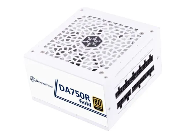 SilverStone DA750R Gold - Strømforsyning (intern) - fully modular, PCIe 5.0 - ATX12V 3.1 - 80 PLUS Gold - AC 90-264 V - 750 watt - aktiv PFC - hvit