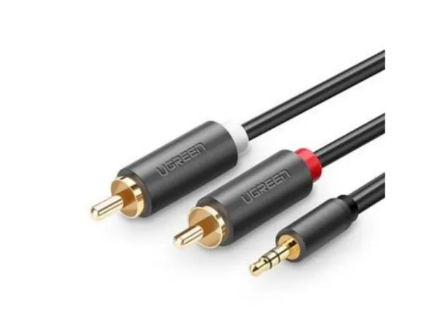 Ugreen Jack 3,5 mm - RCA (Cinch) x2 kabel 3 m svart (UGR541BLK)