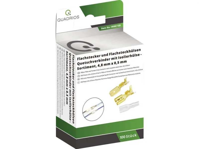 Quadrios 1908C185 klemmetilkoblingssortiment 1,50–2,50 mm² messing, transparent, 100 deler