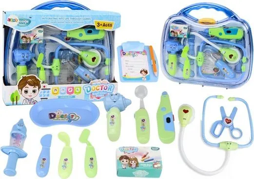 LeanToys medisinsatt til den lille legen i koffert med lys og lyd blå