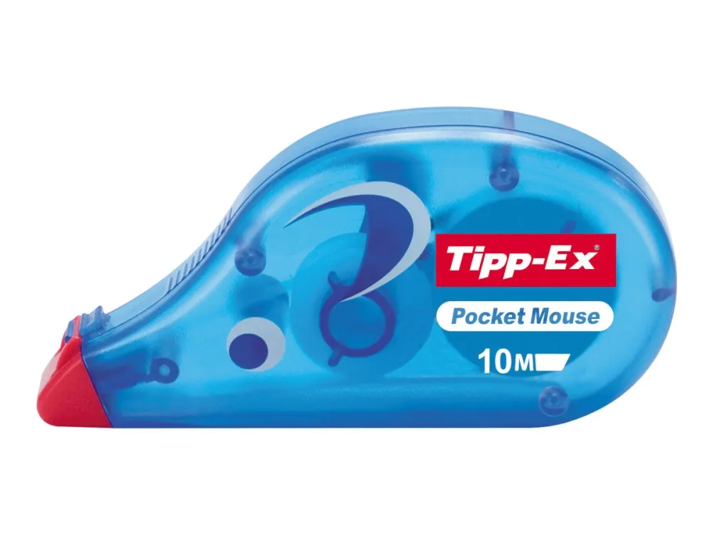 Tipp-Ex Pocket Mouse - Retterulle - 4.2 mm x 10 m - transparent blå (en pakke 10)