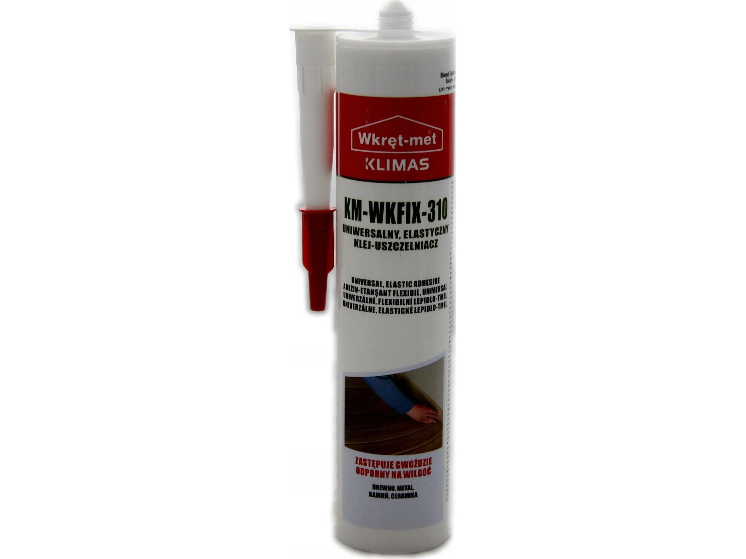 KM-WKFIX-310 TETNINGSMETTE KLIMPATRIDGE 290 ml HVIT SKRUE-MET KLIMAS