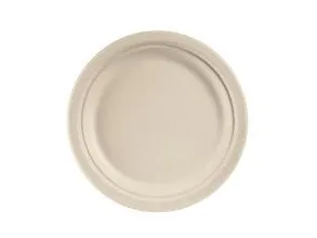 Tallerken rund 22 cm Bagasse FF natur brun,9 ps x 50 stk/krt