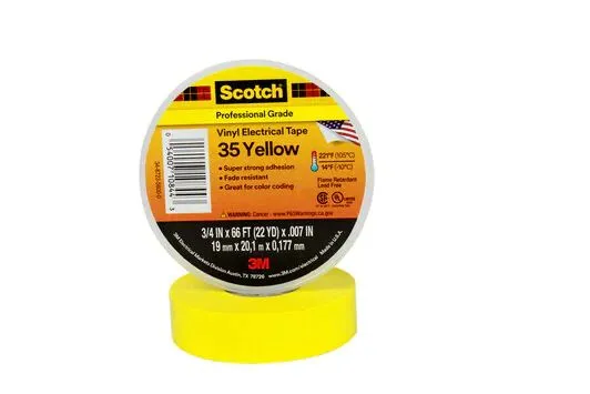 3M 7100238736, 1 stk, Gul, PVC, 600 V, Blister, UL-listet, VDE, CSA-sertifisert, RoHS 2015/863/EU-kompatibel