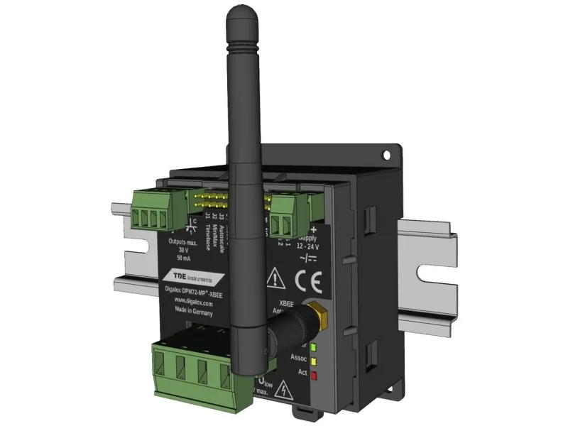 TDE Instruments DPM72-MP+-XBEE-DIN DIN-skinne måleapparat