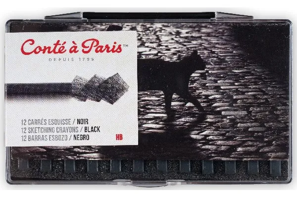 Conte Carre skisse-sett 12 deler pierre noire B