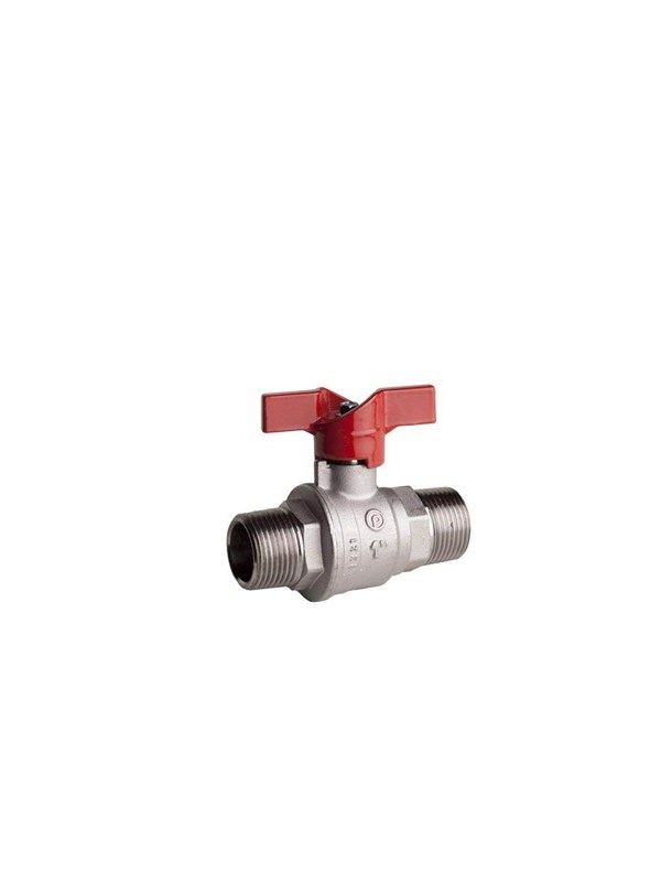 Pettinaroli M x m heavyduty fullway ball valve red butterfly handle te