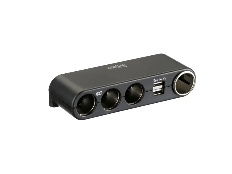 Strømudtag med 4 udtag og USB 12/24v