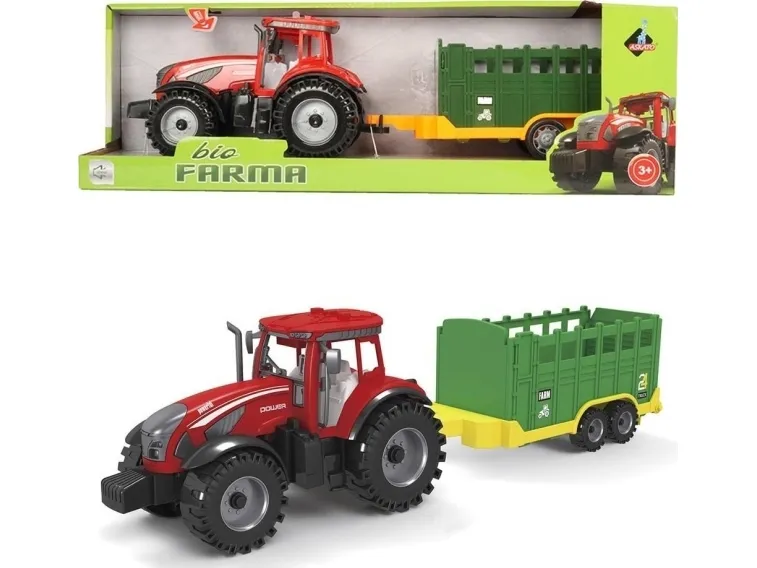 Traktor med grønn tilhenger