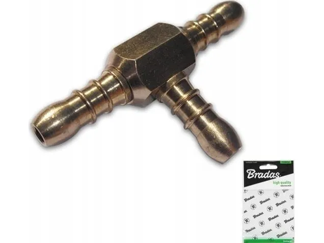 Bradas Gas tee 3x nippel 9-10mm MESSING BRADAS