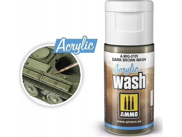 Vallejo Ammo Acrylic Wash - Dark Brown Wash