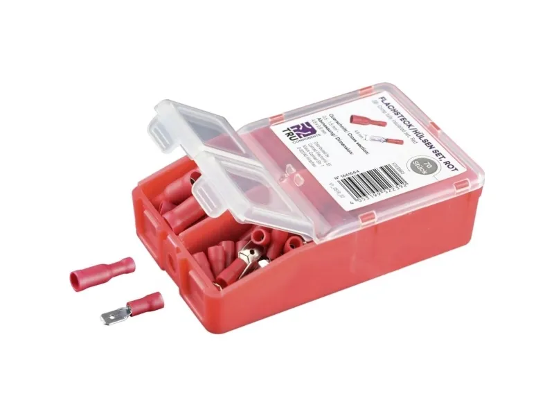 TRU COMPONENTS klemme-/tilkoblingsdeler sortiment 0,5 mm² 1,5 mm² rød 140 stk helisolert