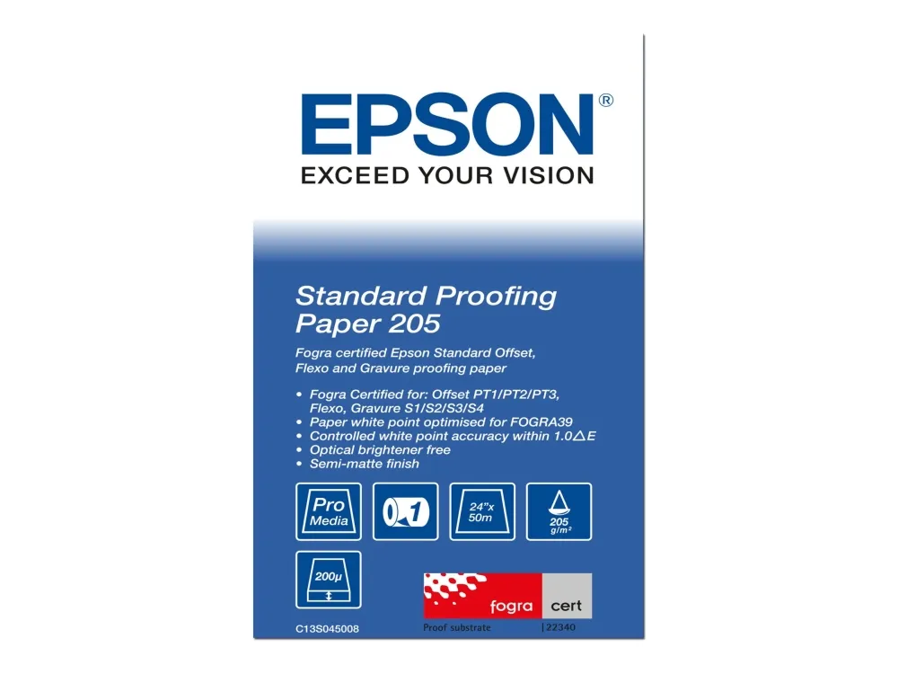 Epson Proofing Paper Standard - Rull A1 (61,0 cm x 50 m) 1 rull(er) rettepapir - for SureColor SC-P10000, P20000, P6000, P7000, P7500, P8000, P9000, P9500, T3200, T5200, T7200