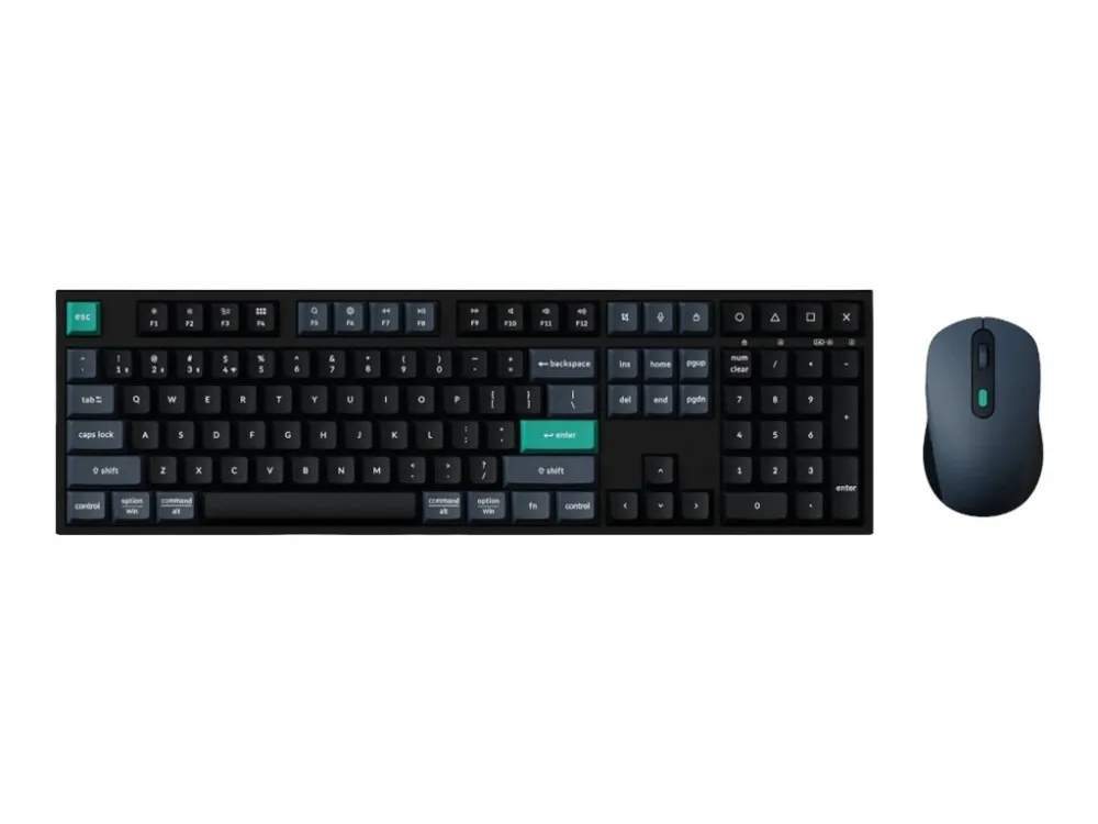 Keychron B36 - Tastatur- og mussett - kombinasjon - 100% - full size - Bluetooth 5.2, USB-C, 2.4 GHz