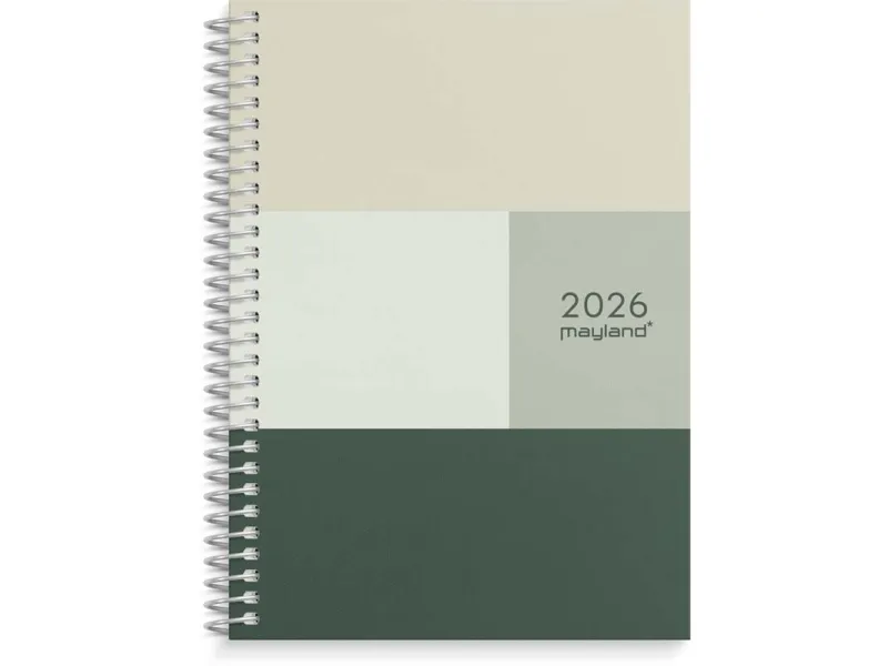 A6 ugekalender tværformat tekstilpræg 2026