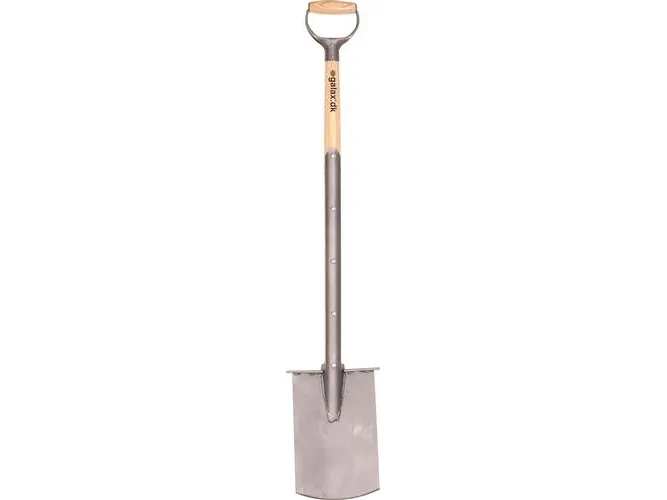 Galax entreprenørspade 116cm - Lakeret asketræsskaft m/D-jern greb, blad 29x19cm
