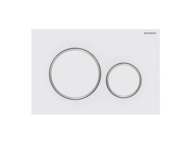 Geberit Sigma 20 betjeningsplade i mat hvid/krom