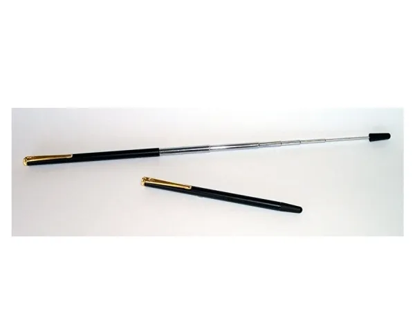 Wedo-peker, teleskopisk uttrekkbar til en total lengde på 64 cm, sort/krombelagt med gullfarget klips. Lengde 12,6 cm (236 61)
