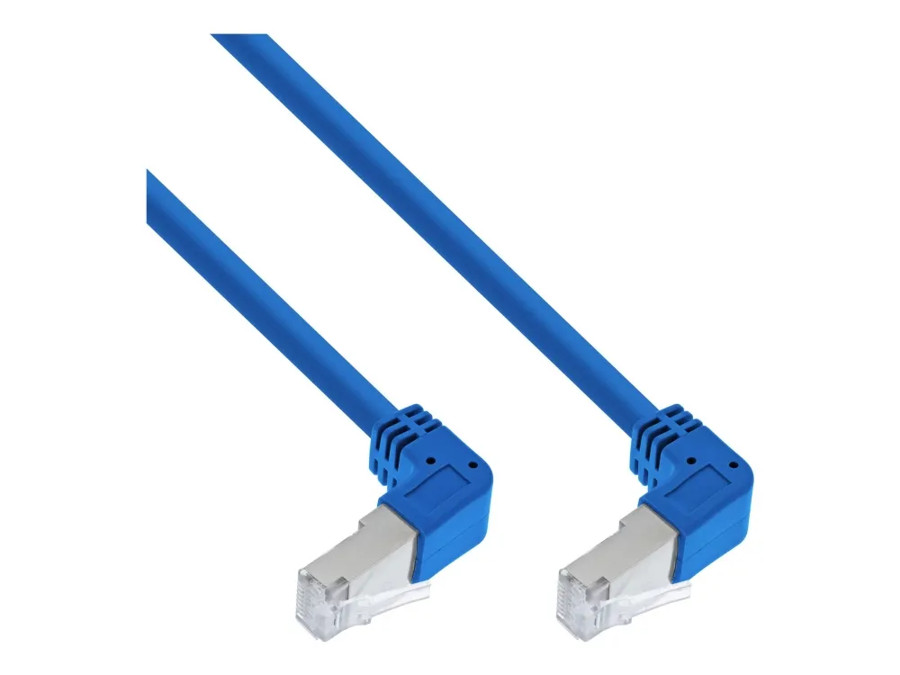 InLine - Koblingskabel - RJ-45 (hann) vinklet nedover til RJ-45 (hann) vinklet nedover - 1.5 m - 6 mm - SFTP, PiMF - CAT 6 - formstøpt - blå