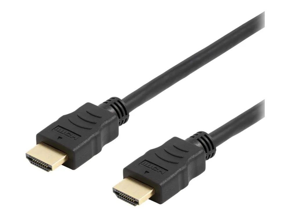 DELTACO Office HDMI-1010D-DO - High Speed - HDMI-kabel med Ethernet - HDMI hann til HDMI hann - 1 m - svart - 4K-støtte