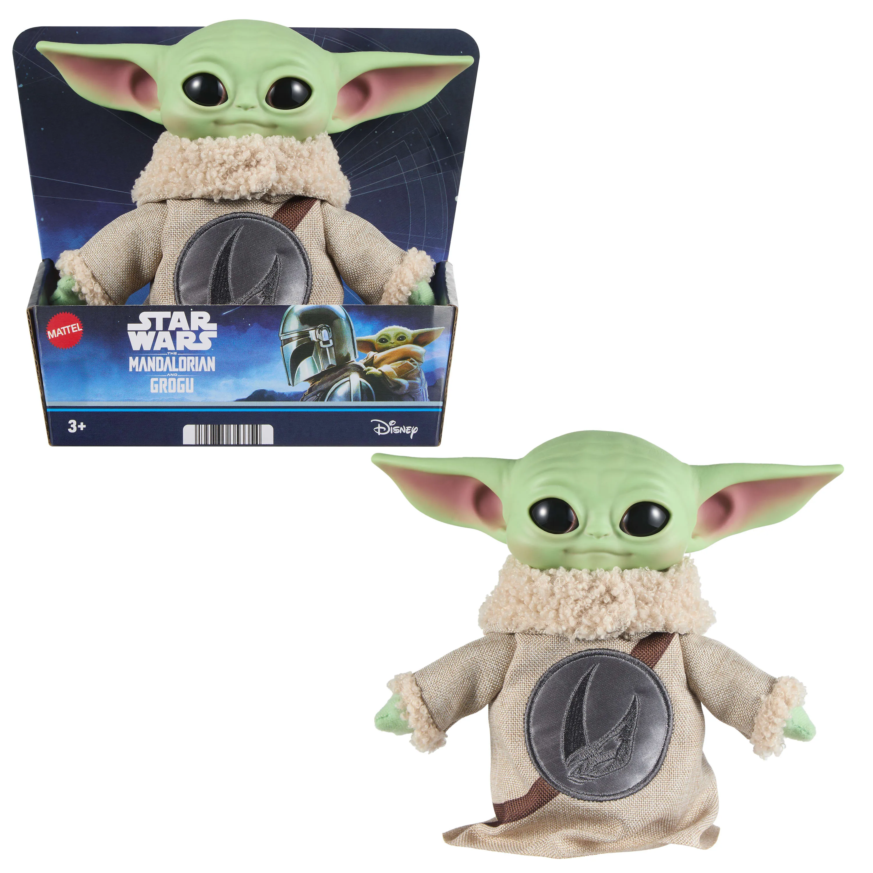 Star Wars The Mandalorian & Grogu-film Grogu rondeldesign vinylhode myk plysjkropp, Karakter, 3 år