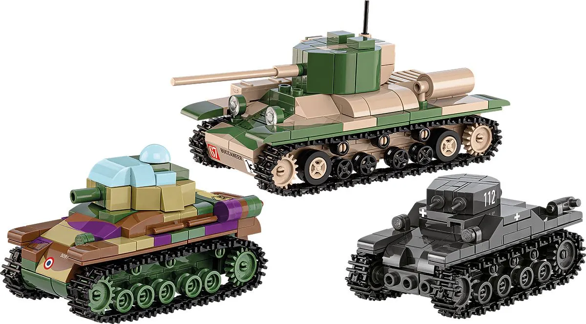 COBI Renault R35 - Valentine IX - Panzer I, Byggesett, 8 år, 595 stykker