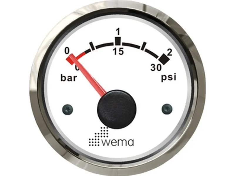Wema turbtrykkinstrument 0-2 bar hvit RF
