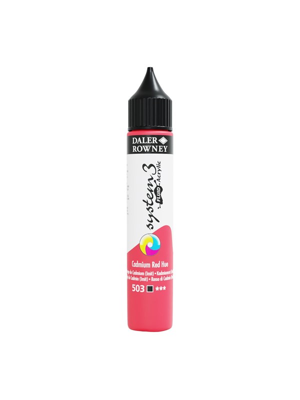 Daler-Rowney System3 Fluid Acrylic 29.5 ml Cadmium Red Hue
