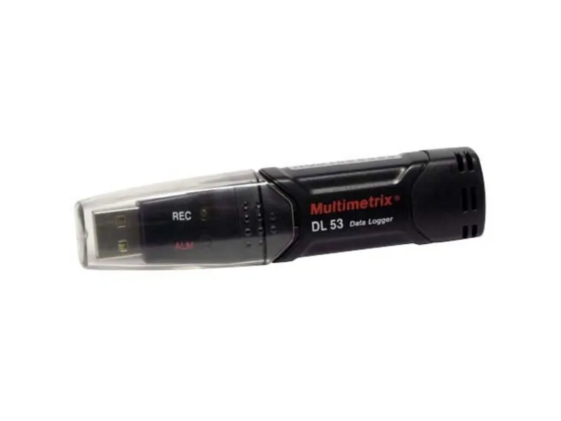 Multimetrix P06230801 DL 53 fuktighets-/temperatur-datalogger, måler luftfuktighet og temperatur -40 til 70 °C (inkl. veggbrakett)