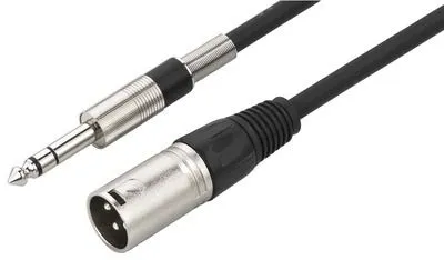 IMG Stage Line 1m, XLR - 6.3mm, XLR (3-pin), Hankjønn, 6.35mm, Hankjønn, 1 m, Sort