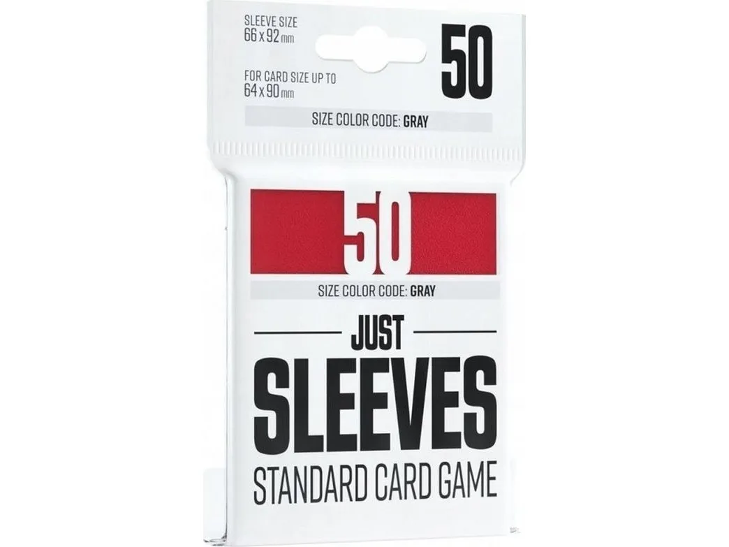 Gamegenic Just Sleeves standard kortbeskyttere (66x91 mm), røde, 50 stk