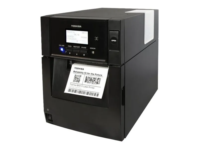 Toshiba TEC BA410T-GS12-QM-S - Etikettskriver - direktetermisk - Rull (11,8 cm) - 203 dpi - inntil 203.2 mm/sek - USB 2.0, LAN, NFC, Bluetooth 2.1 EDR