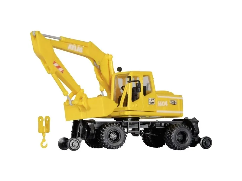 Kibri 16312 H0 byggesett - Atlas toveis gravemaskin med skinnelegging