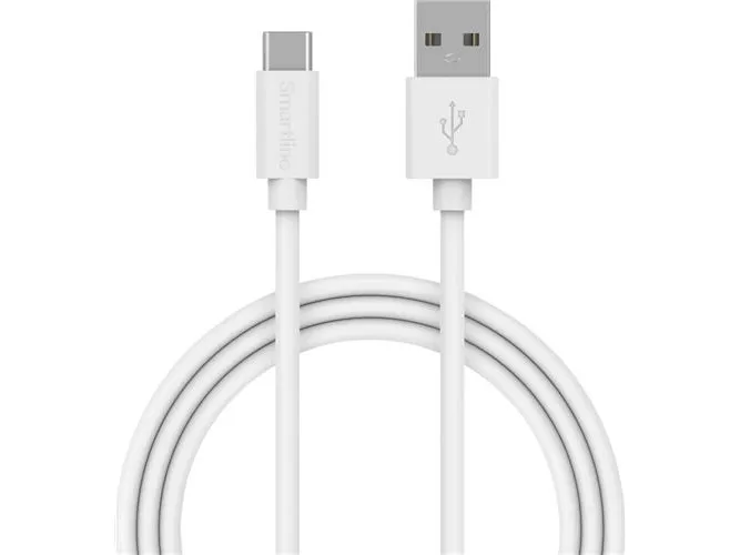 Ladeladerkabel USB-A/USB-C hvit 100 cm