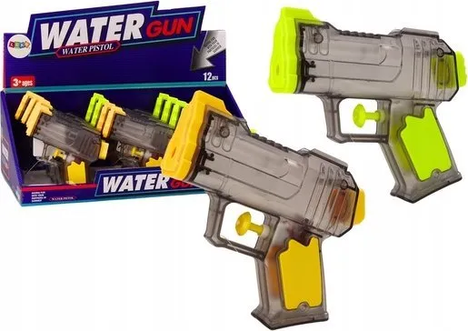 LeanToys liten pistol i gjennomsiktig gul oransje