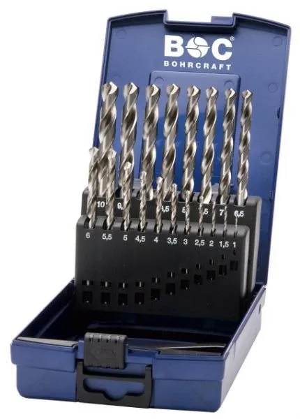 Bohrcraft Spiralborsæt KG13 DIN 338 HSS-G 1-13,0mm 25 dele ABS-box