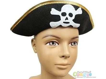 Piratlue med gullkant - 1 stk, universell