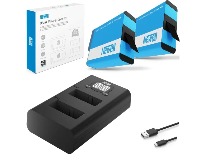 Newell kamer lader - Lader + batteri Xtra Power Set XL erstatter SPJB1B