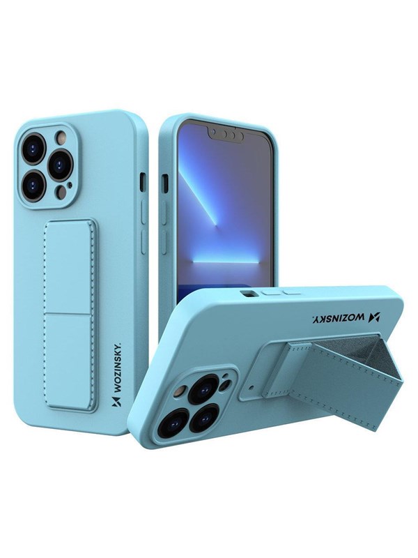 Wozinsky Kickstand Case Silicone Case with Stand iPhone 13 mini Light Blue